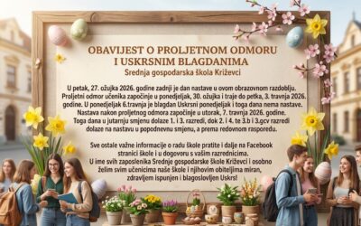 Obavijest za proljetni odmor učenika